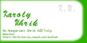karoly uhrik business card